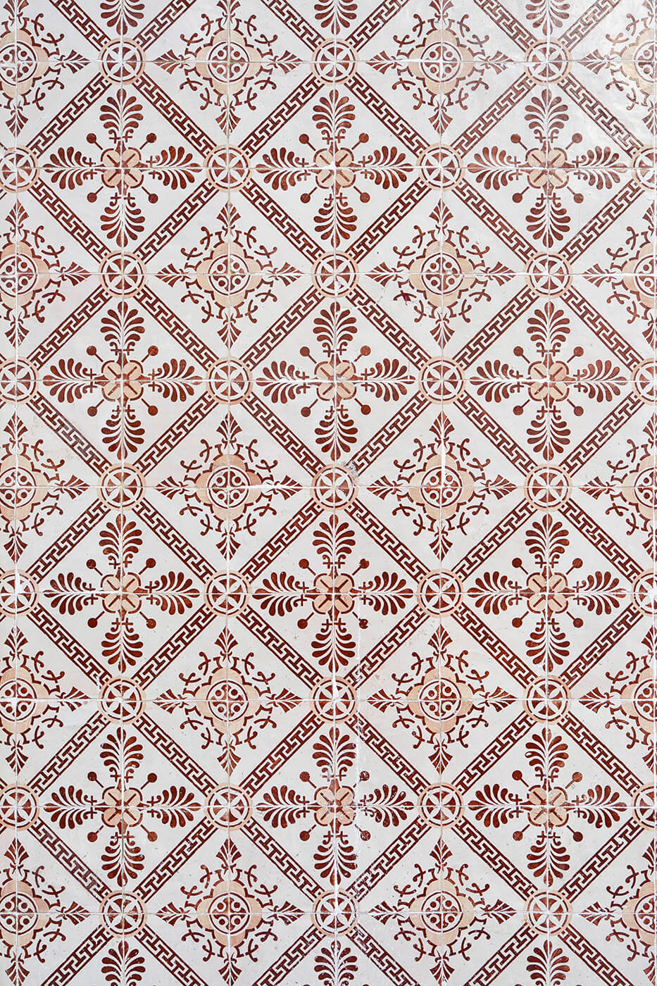 fond photo carrelage ancien marron azulejos pour photographie de restaurant, artisanat, bijoux, ambiance soleil, mediterrannée, bio, plage, apéro tapas