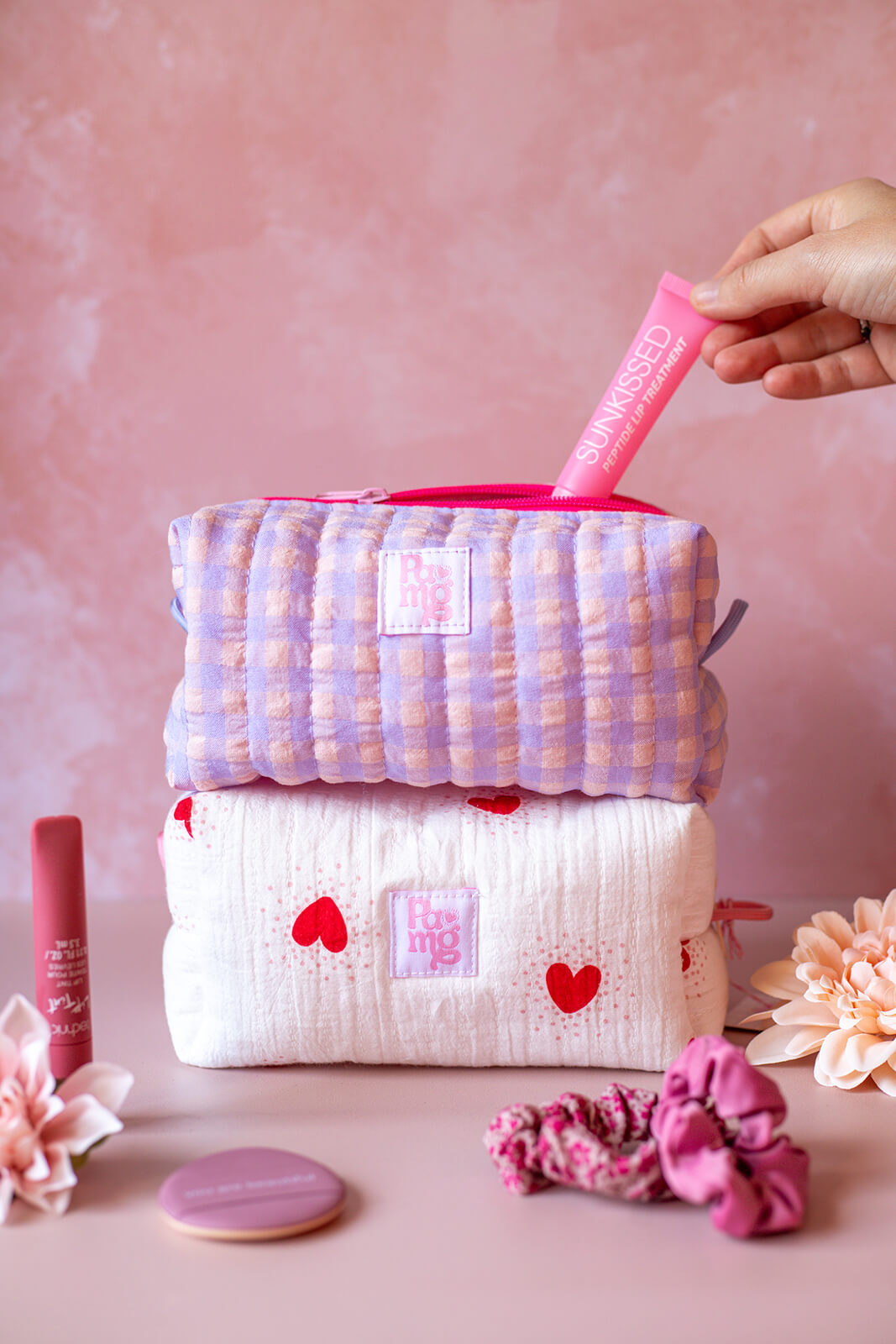 fond photo rose pale pour photographie artisanat, fleurs, couture, printemps, bougies. 