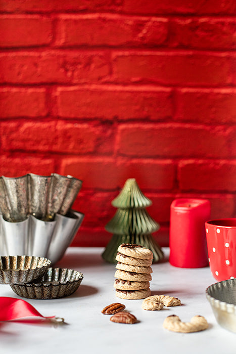 fond photo en briques rouge pour Noël