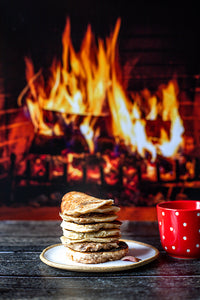 fond photo feu de cheminée pour des photos cosy