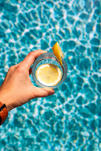 fond photo piscine bleue pour photographie estivale, summer photography